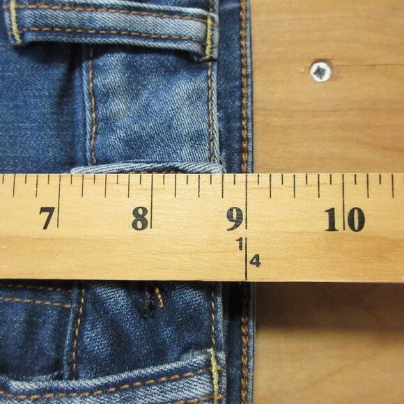 AMERICAN EAGLE Hi-Rise Shortie Womens Size 0 Frayed Hem Ripped Denim Jean Shorts - Picture 14 of 16